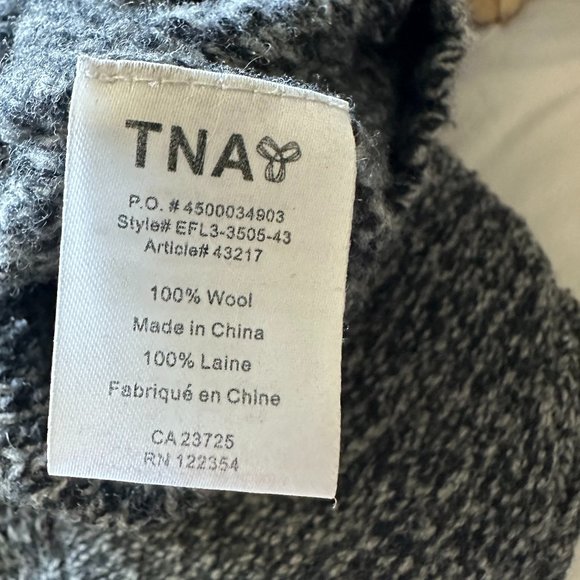 TNA 100% Wool Collar Zip Up Sweater - Picture 4 of 4